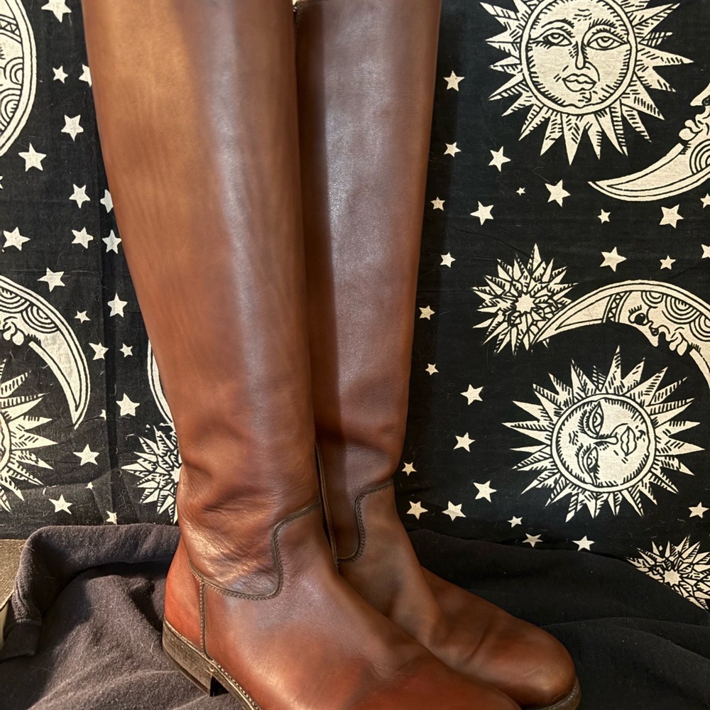 Varda Brown Leather Riding Boots 39.5